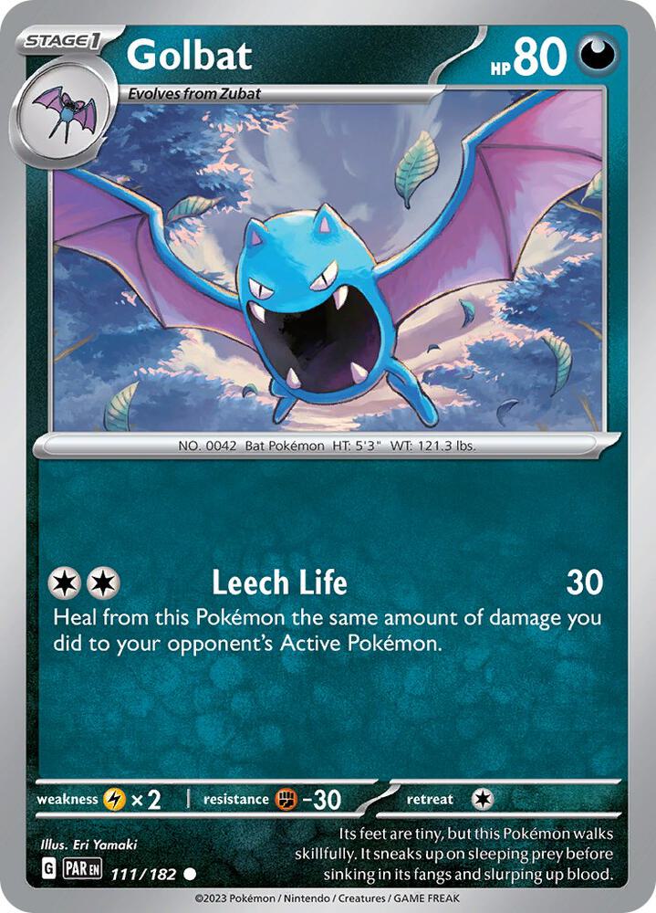 Golbat 111/182, Paradox Rift Pokémon card