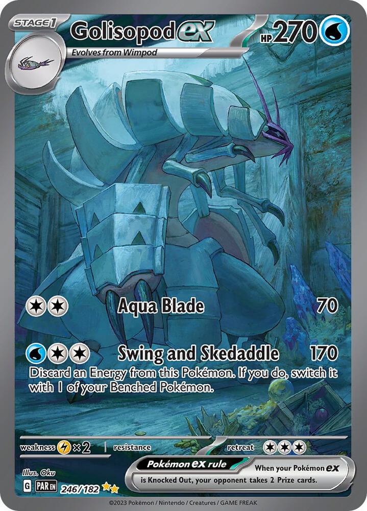 Golisopod ex 246/182 Holofoil, Paradox Rift Pokémon card