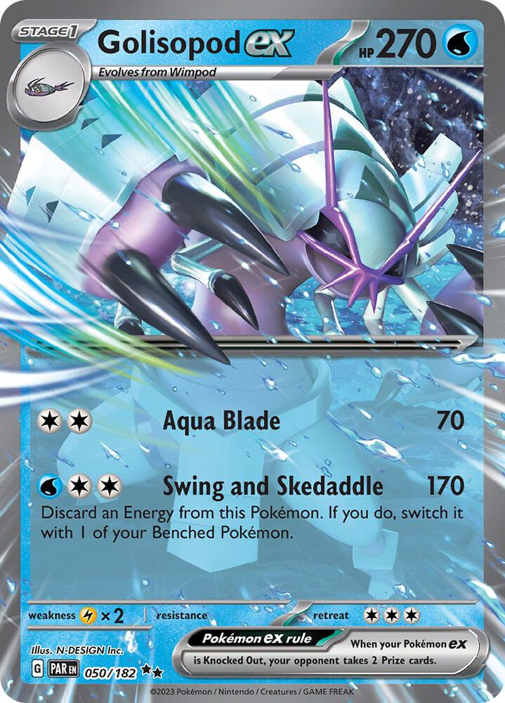 Golisopod ex 050/182 Holofoil, Paradox Rift Pokémon card