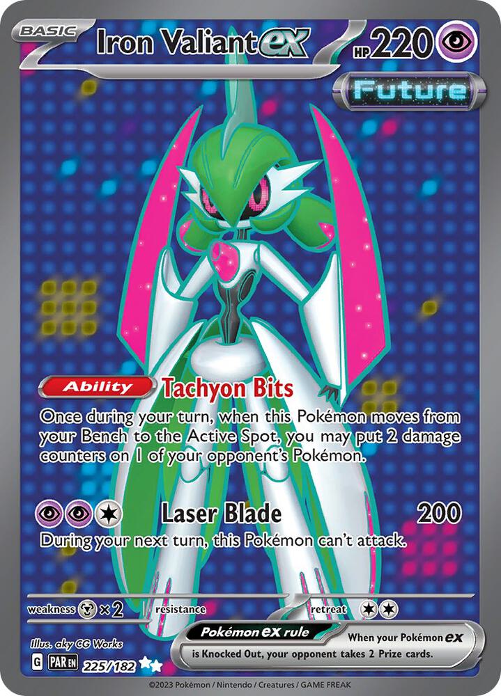 Iron Valiant ex 225/182 Holofoil, Paradox Rift Pokémon card