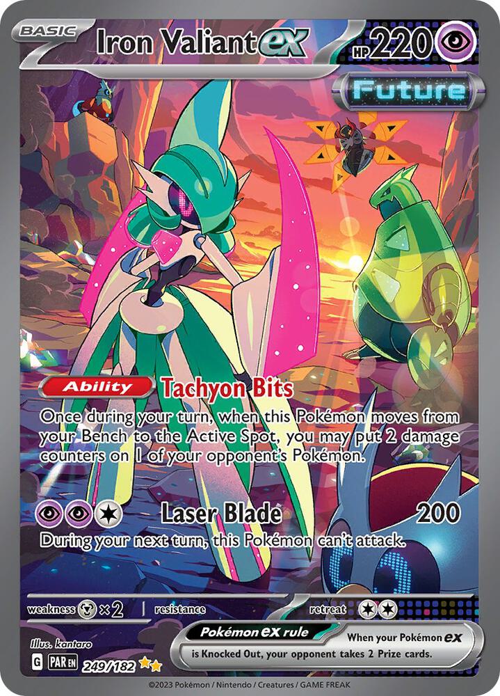 Iron Valiant ex 249/182 Holofoil, Paradox Rift Pokémon card