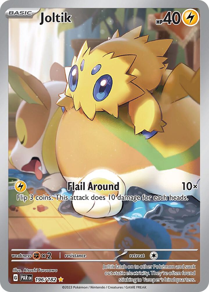 Joltik 196/182 Holofoil, Paradox Rift Pokémon card
