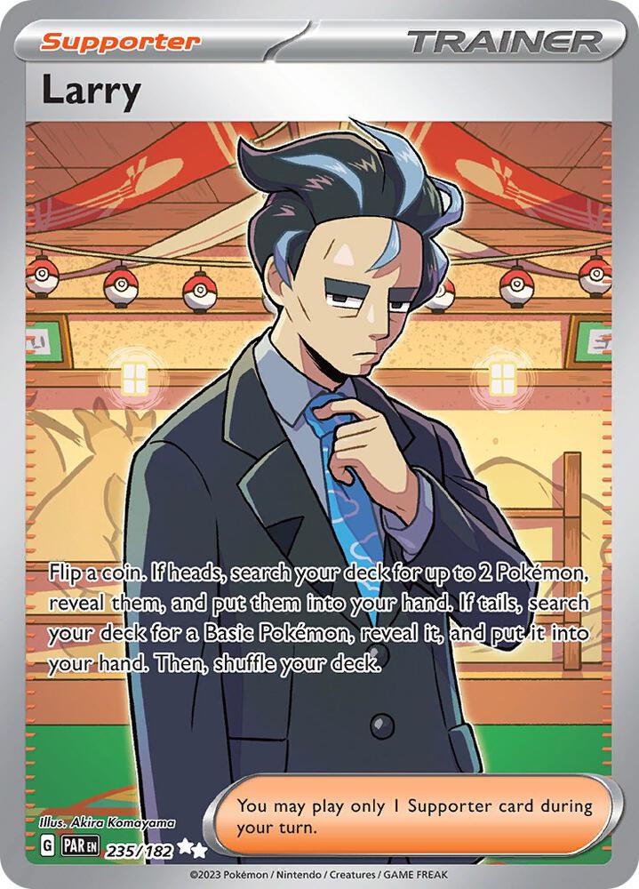 Larry 235/182 Holofoil, Paradox Rift Pokémon card