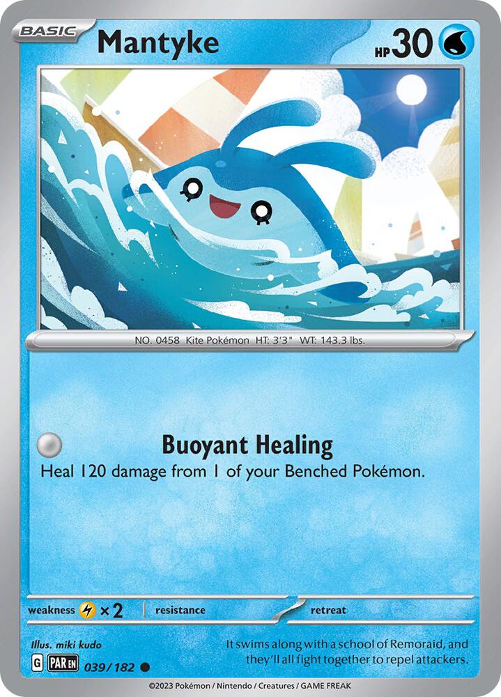 Pokemon - Paradox Rift - Mantyke - 039/182 - Reverse Holofoil