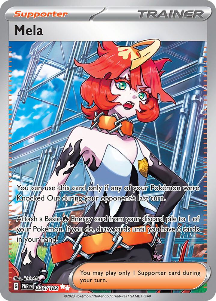 Mela 236/182 Holofoil, Paradox Rift Pokémon card