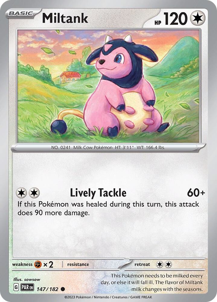 Miltank 147/182 Reverse Holofoil, Paradox Rift Pokémon card