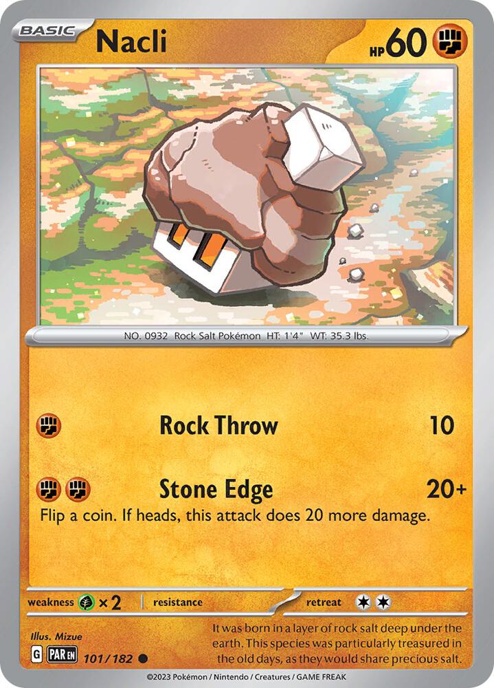 Nacli 101/182 Reverse Holofoil, Paradox Rift Pokémon card