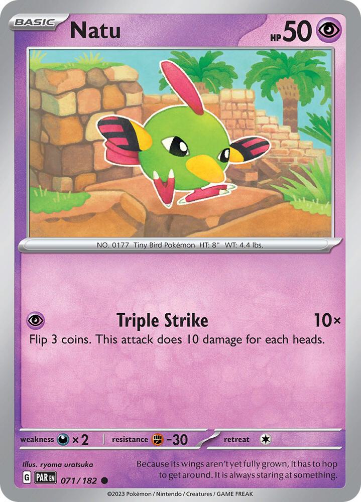 Natu 071/182, Paradox Rift Pokémon card