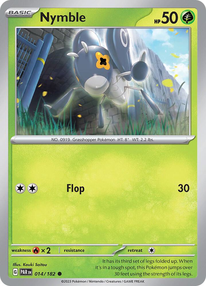 Nymble 014/182, Paradox Rift Pokémon card