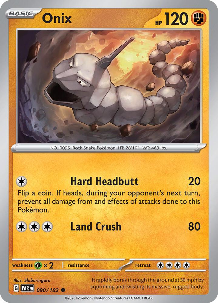 Onix 090/182, Paradox Rift Pokémon card
