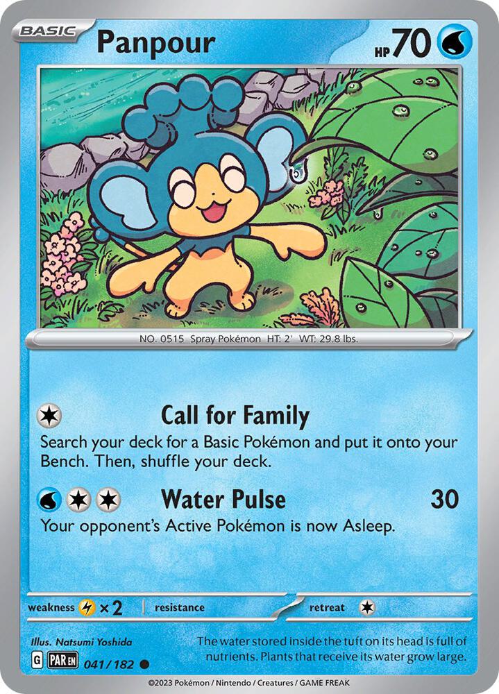 Panpour 041/182 Reverse Holofoil, Paradox Rift Pokémon card