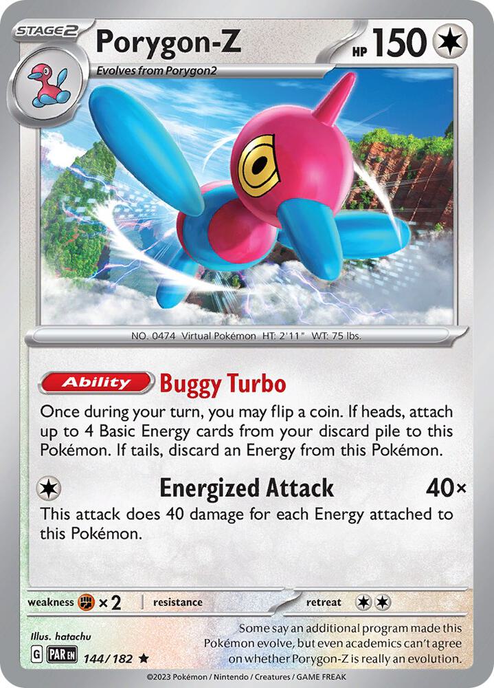 Porygon-Z 144/182 Reverse Holofoil, Paradox Rift Pokémon card