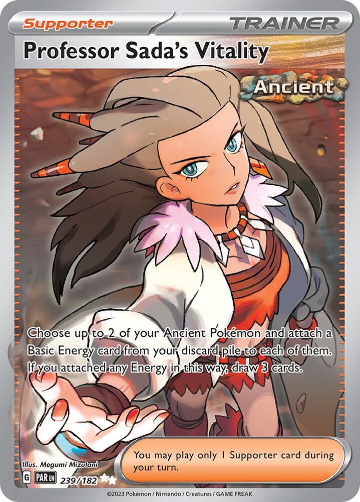 Professor Sada's Vitality 239/182 Holofoil, Paradox Rift Pokémon card