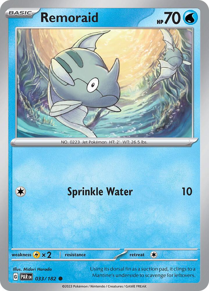 Remoraid 033/182, Paradox Rift Pokémon card