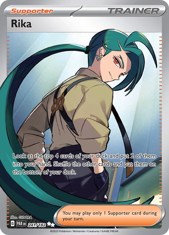 Rika 241/182 Holofoil, Paradox Rift Pokémon card