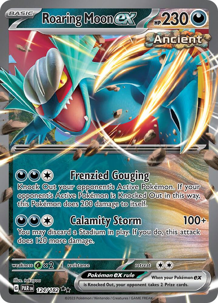Roaring Moon ex 124/182 Holofoil, Paradox Rift Pokémon card
