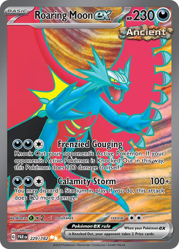 Roaring Moon ex 229/182 Holofoil, Paradox Rift Pokémon card