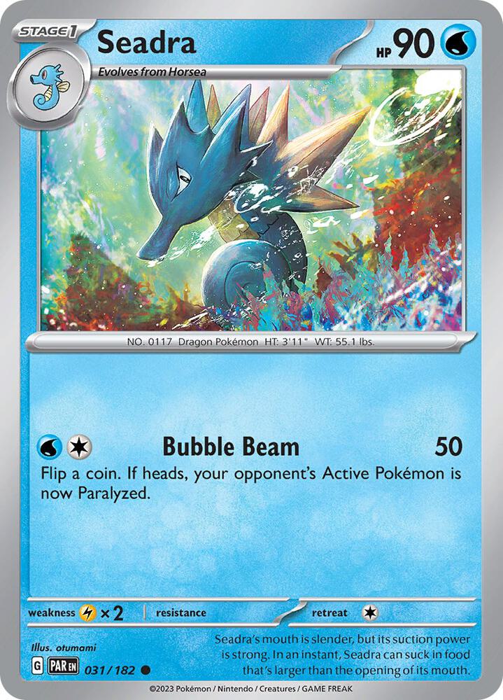 Seadra 031/182, Paradox Rift Pokémon card