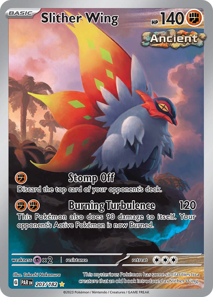 Slither Wing 203/182 Holofoil, Paradox Rift Pokémon card