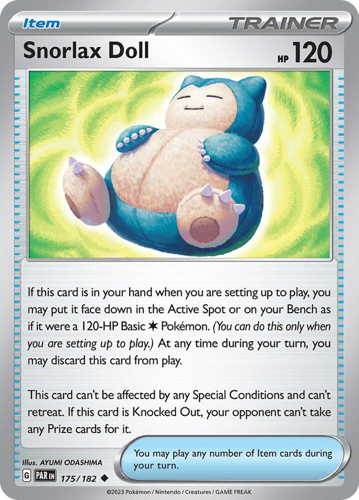 Snorlax Doll 175/182 Reverse Holofoil, Paradox Rift Pokémon card