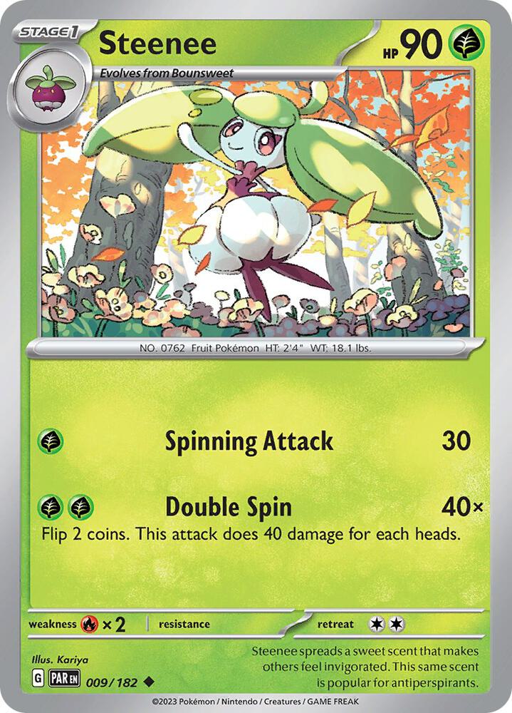 Steenee 009/182, Paradox Rift Pokémon card