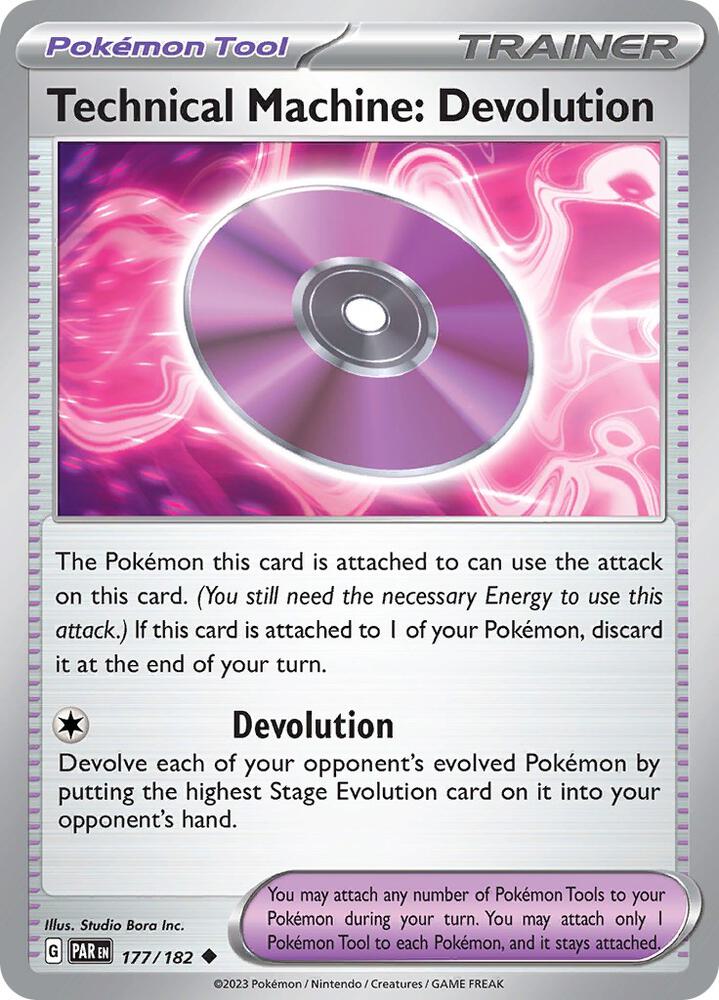Technical Machine: Devolution 177/182, Paradox Rift Pokémon card