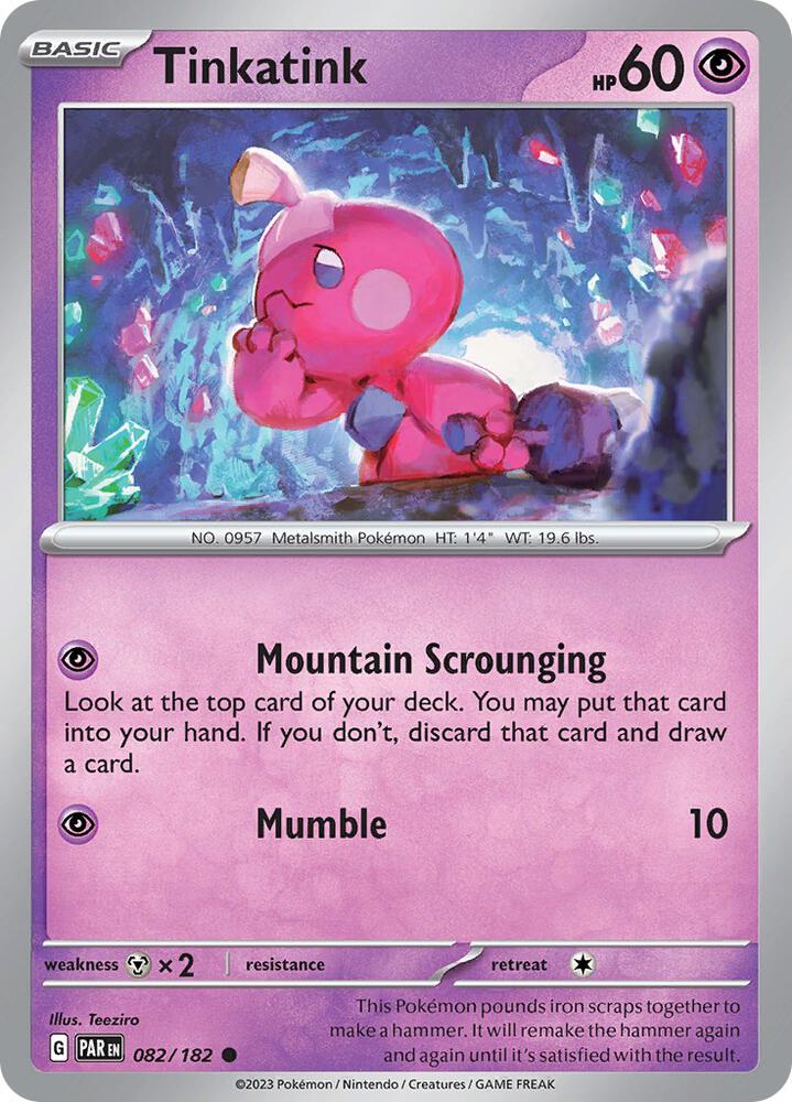 Pokemon - Paradox Rift - Tinkatink - 082/182 - Reverse Holofoil
