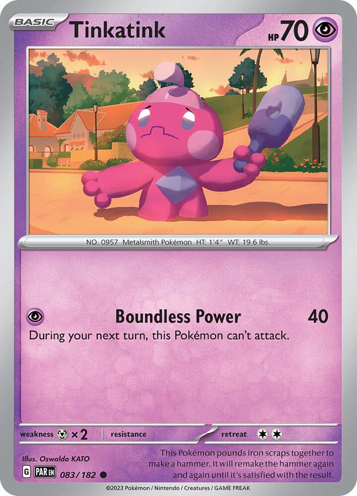 Tinkatink 083/182, Paradox Rift Pokémon card