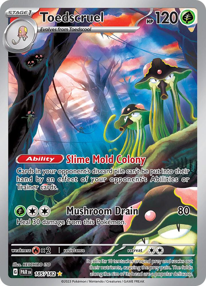 Toedscruel 185/182 Holofoil, Paradox Rift Pokémon card