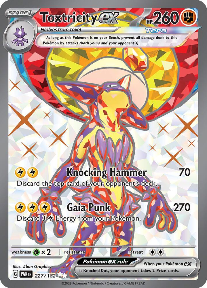 Toxtricity ex 227/182 Holofoil, Paradox Rift Pokémon card