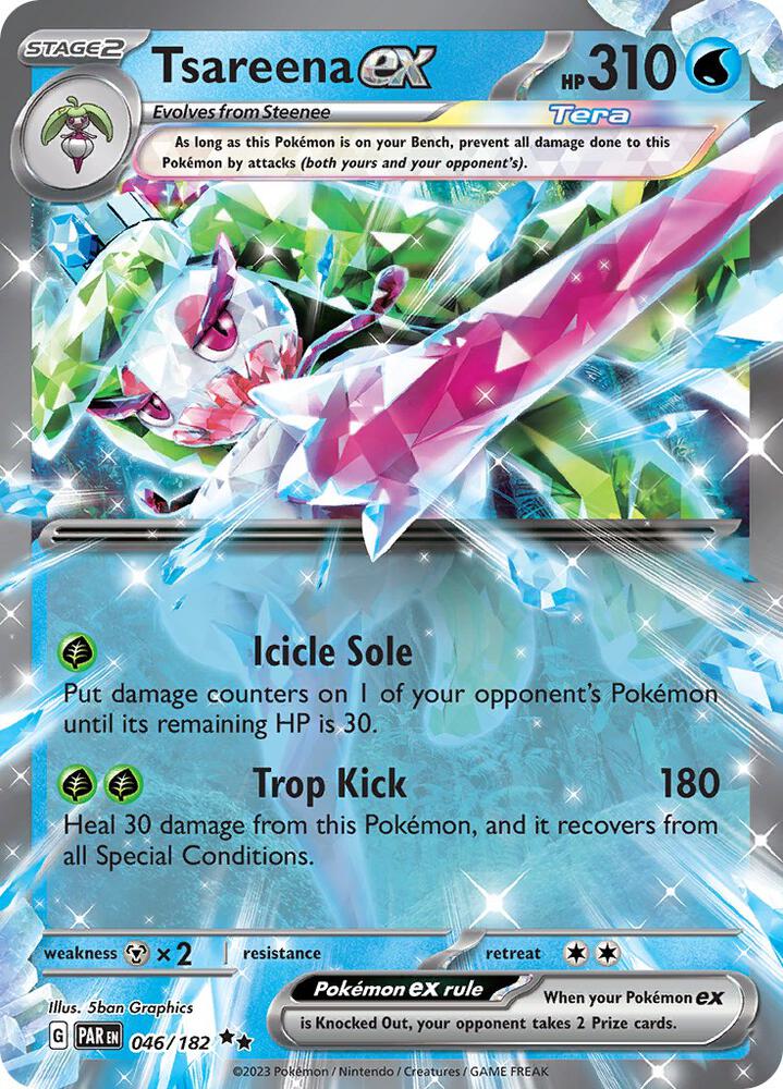 Tsareena ex 046/182 Holofoil, Paradox Rift Pokémon card