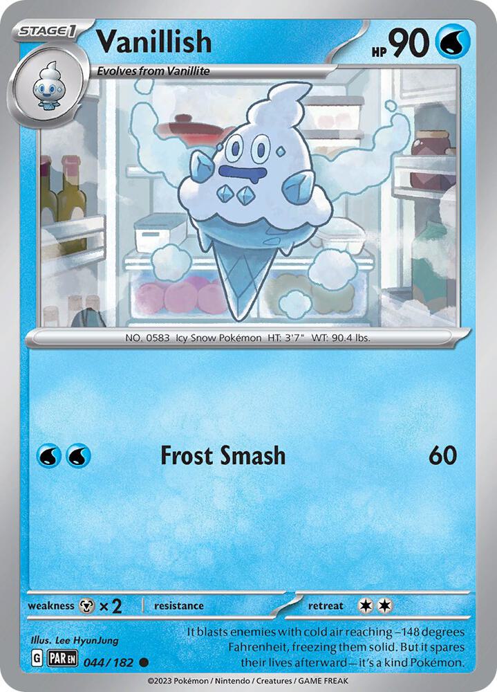 Vanillish 044/182, Paradox Rift Pokémon card