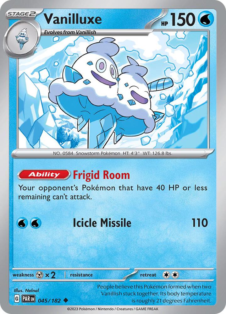 Vanilluxe 045/182, Paradox Rift Pokémon card