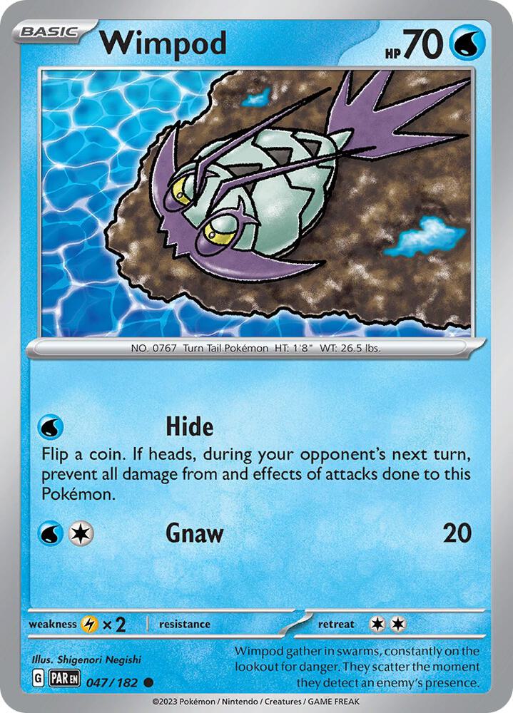 Wimpod 047/182, Paradox Rift Pokémon card