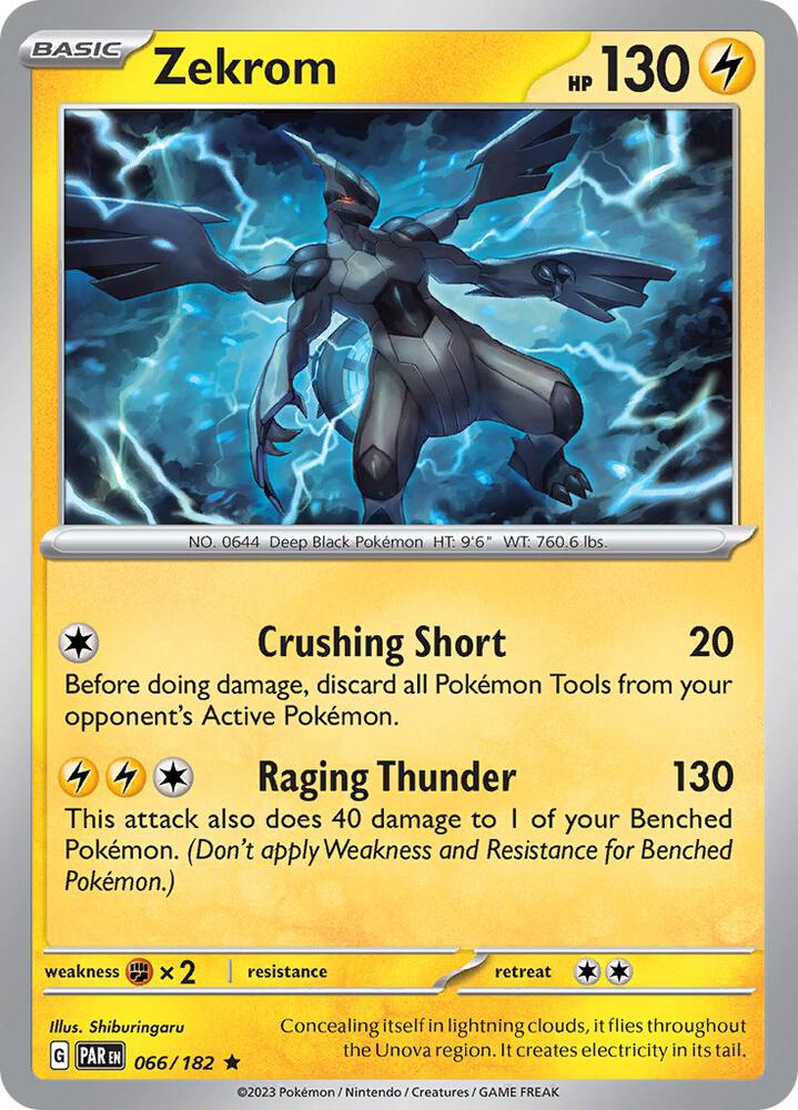 Zekrom 066/182 Holofoil, Paradox Rift Pokémon card