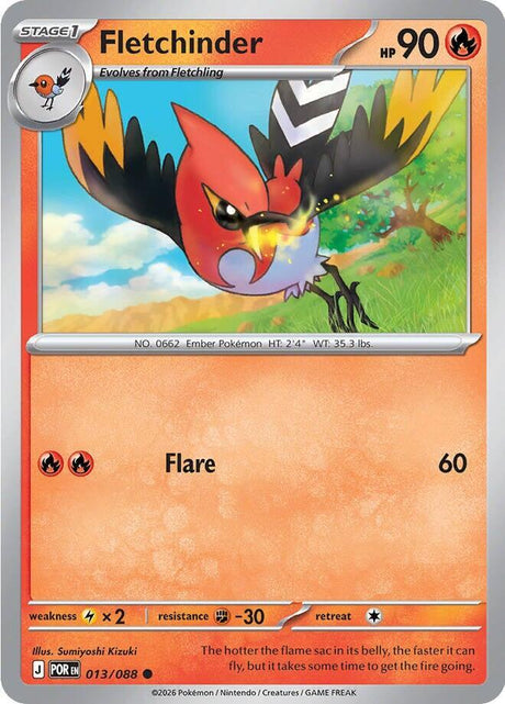 Fletchinder 013/088 Reverse Holofoil — Perfect Order Pokémon card