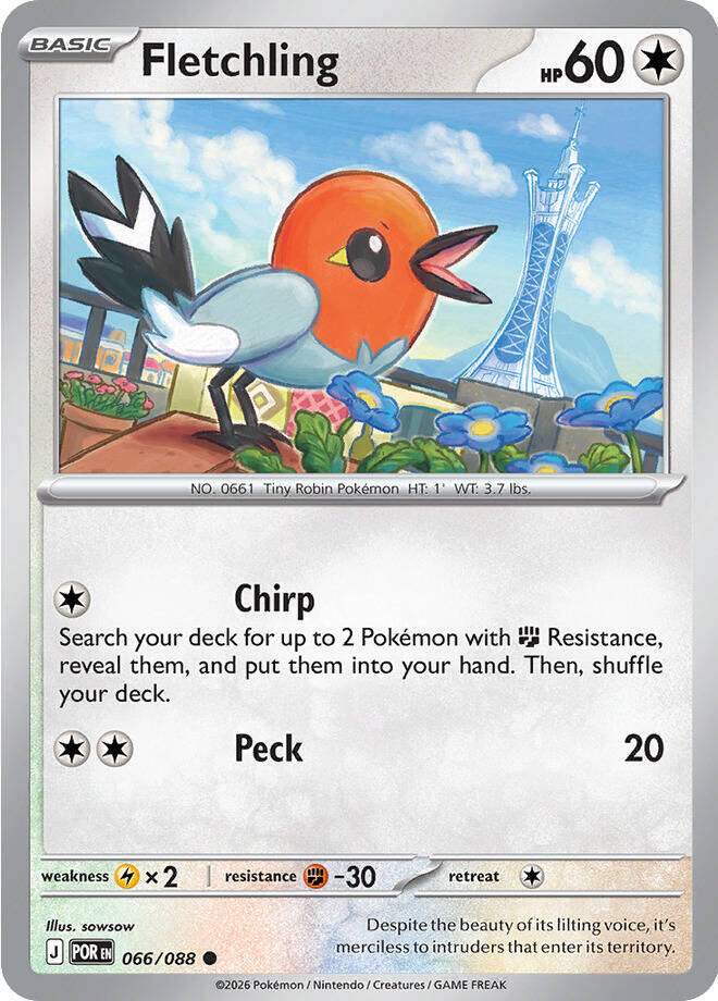 Pokemon - Perfect Order - Fletchling - 066/088 - Normal