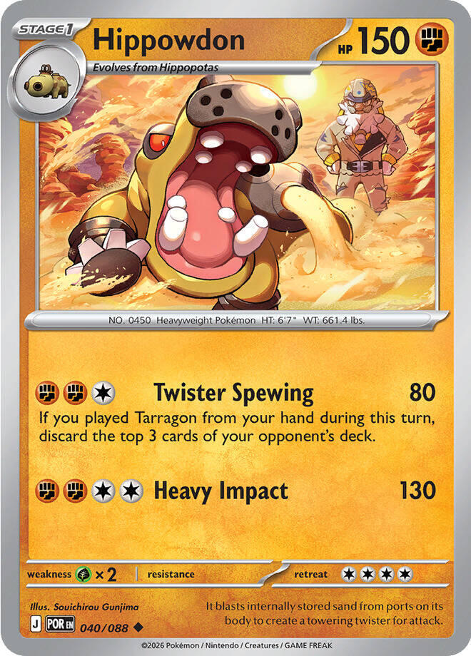 Pokemon - Perfect Order - Hippowdon - 040/088 - Normal