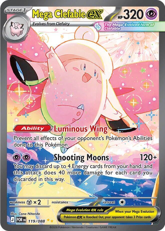 Pokemon - Perfect Order - Mega Clefable ex - 119/088 - Holofoil
