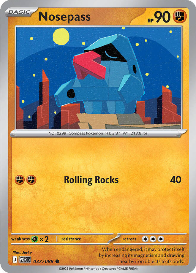Pokemon - Perfect Order - Nosepass - 037/088 - Reverse Holofoil