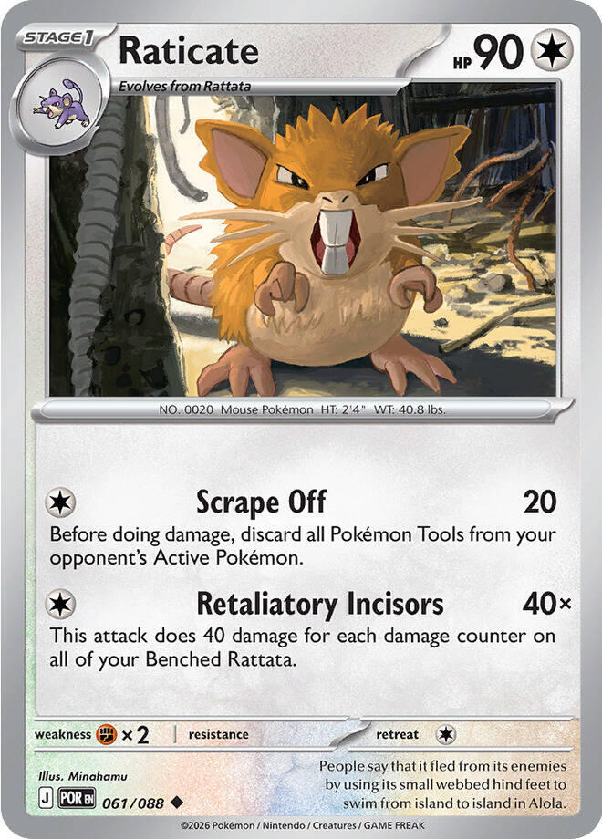 Pokemon - Perfect Order - Raticate - 061/088 - Normal