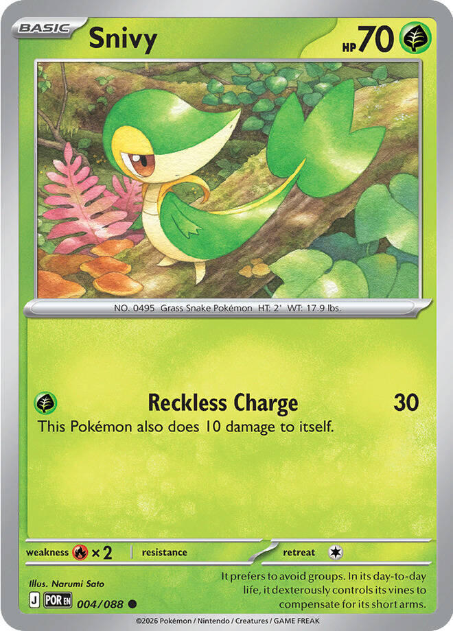 Pokemon - Perfect Order - Snivy - 004/088 - Reverse Holofoil