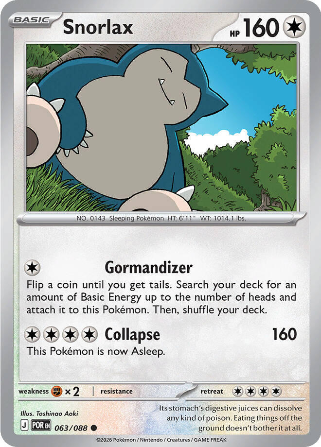 Pokemon - Perfect Order - Snorlax - 063/088 - Reverse Holofoil