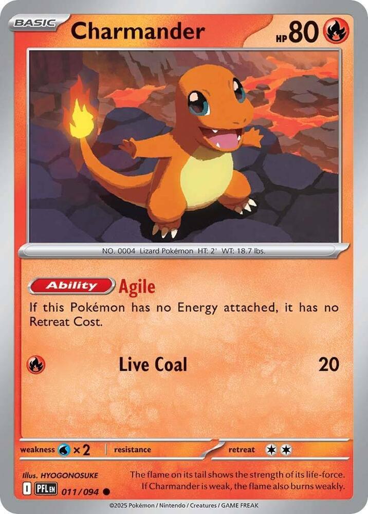 Pokemon - Phantasmal Flames - Charmander - 011/094 - Reverse Holofoil