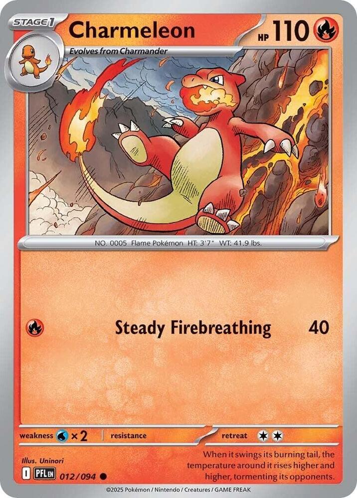 Pokemon - Phantasmal Flames - Charmeleon - 012/094 - Reverse Holofoil