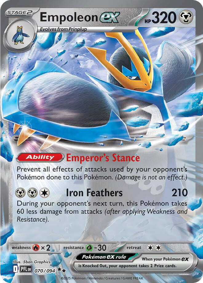 Empoleon ex 070/094 Holofoil — Phantasmal Flames Pokémon card