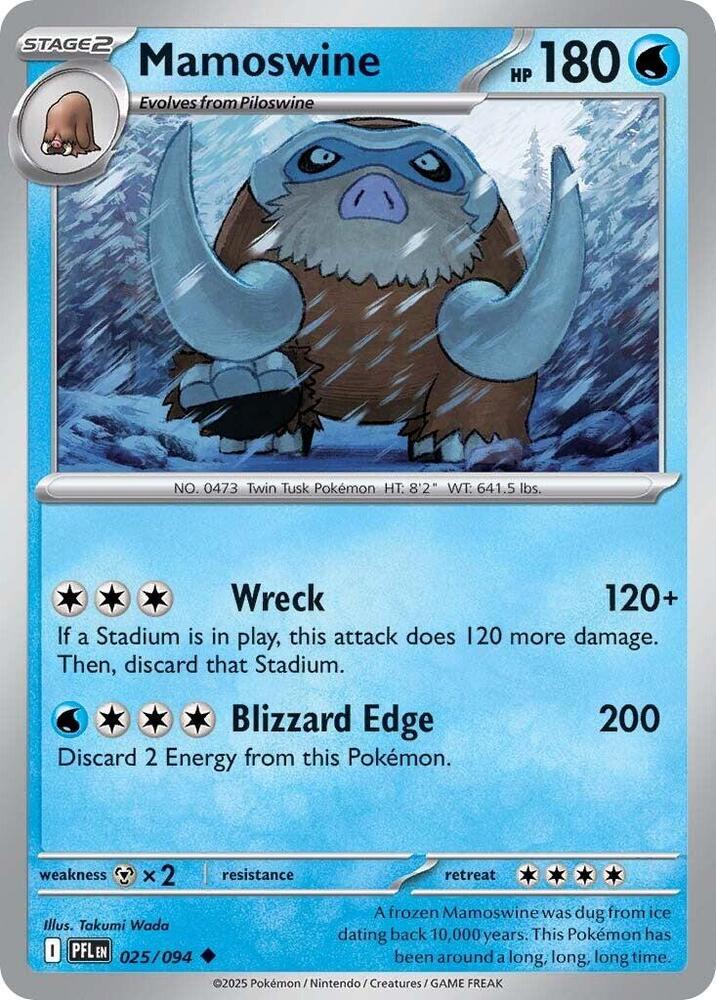 Mamoswine 025/094 — Phantasmal Flames Pokémon card