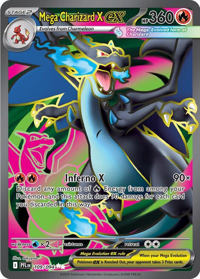 Mega Charizard X ex 109/094 Holofoil — Phantasmal Flames Pokémon card