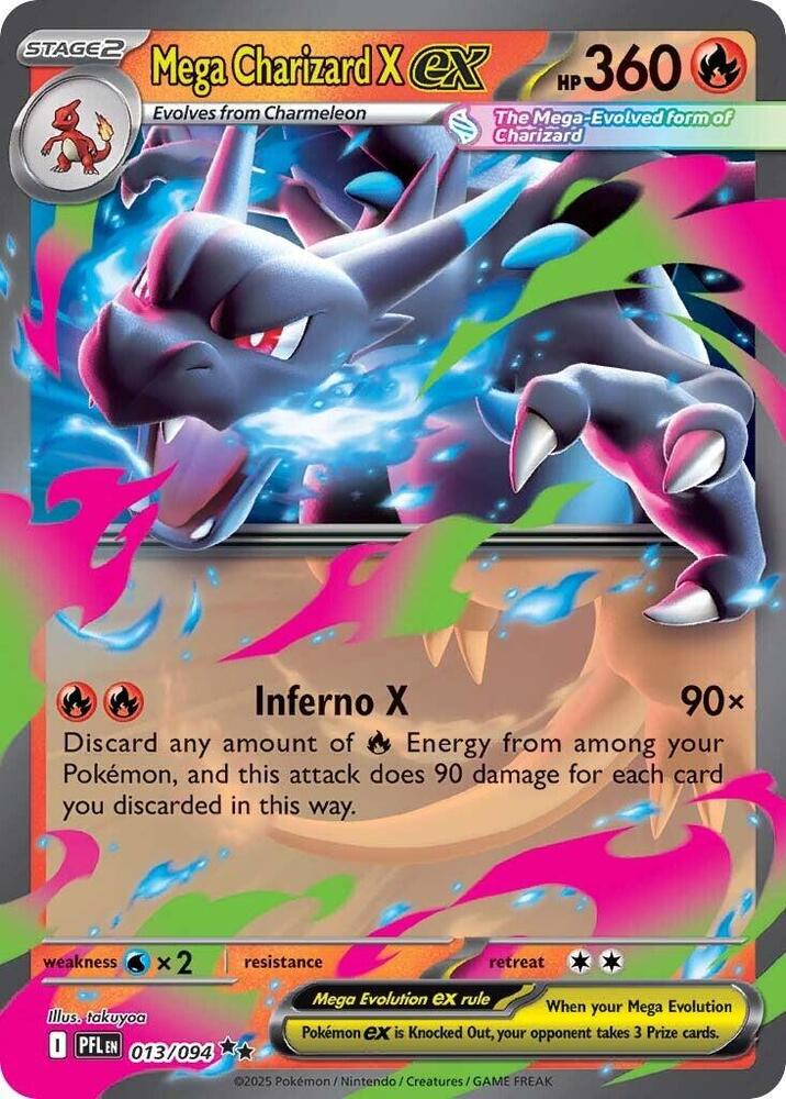 Pokemon - Phantasmal Flames - Mega Charizard X ex - 013/094 - Holofoil