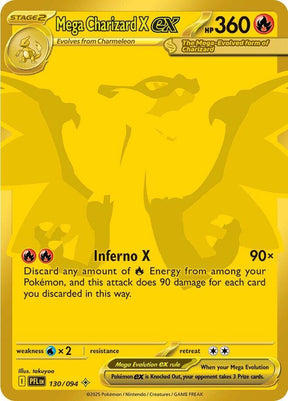 Mega Charizard X ex 130/094 Holofoil — Phantasmal Flames Pokémon card